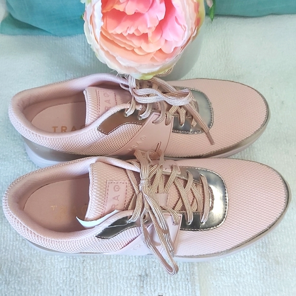 TRAQ by Alegria sneakers walking shoes pink gold - Picture 4 of 15